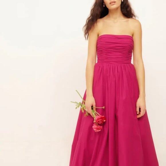 Reformation Kastoria Dress Hot Pink size 2 NWT - Picture 1 of 10
